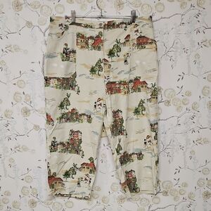 CHICO'S Scenic Print Cropped Pants